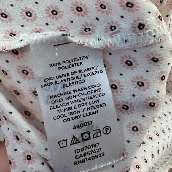 Loft Petites Smocked Floral Patterned Blouse Top Size XSP - Picture 8 of 12